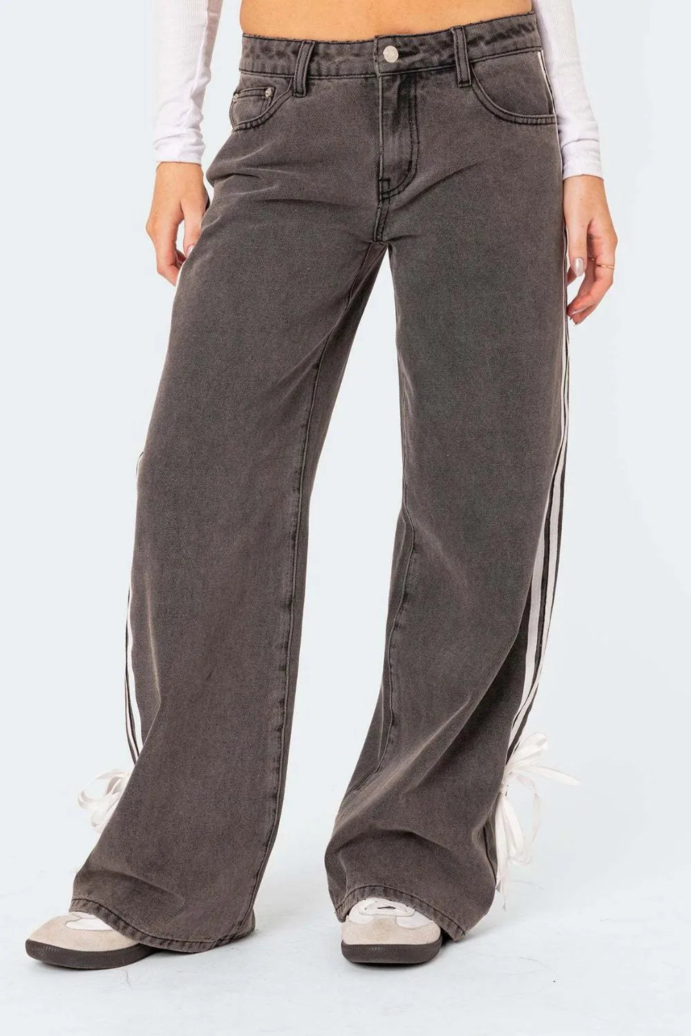 Side Striped Loose Fit Jeans 