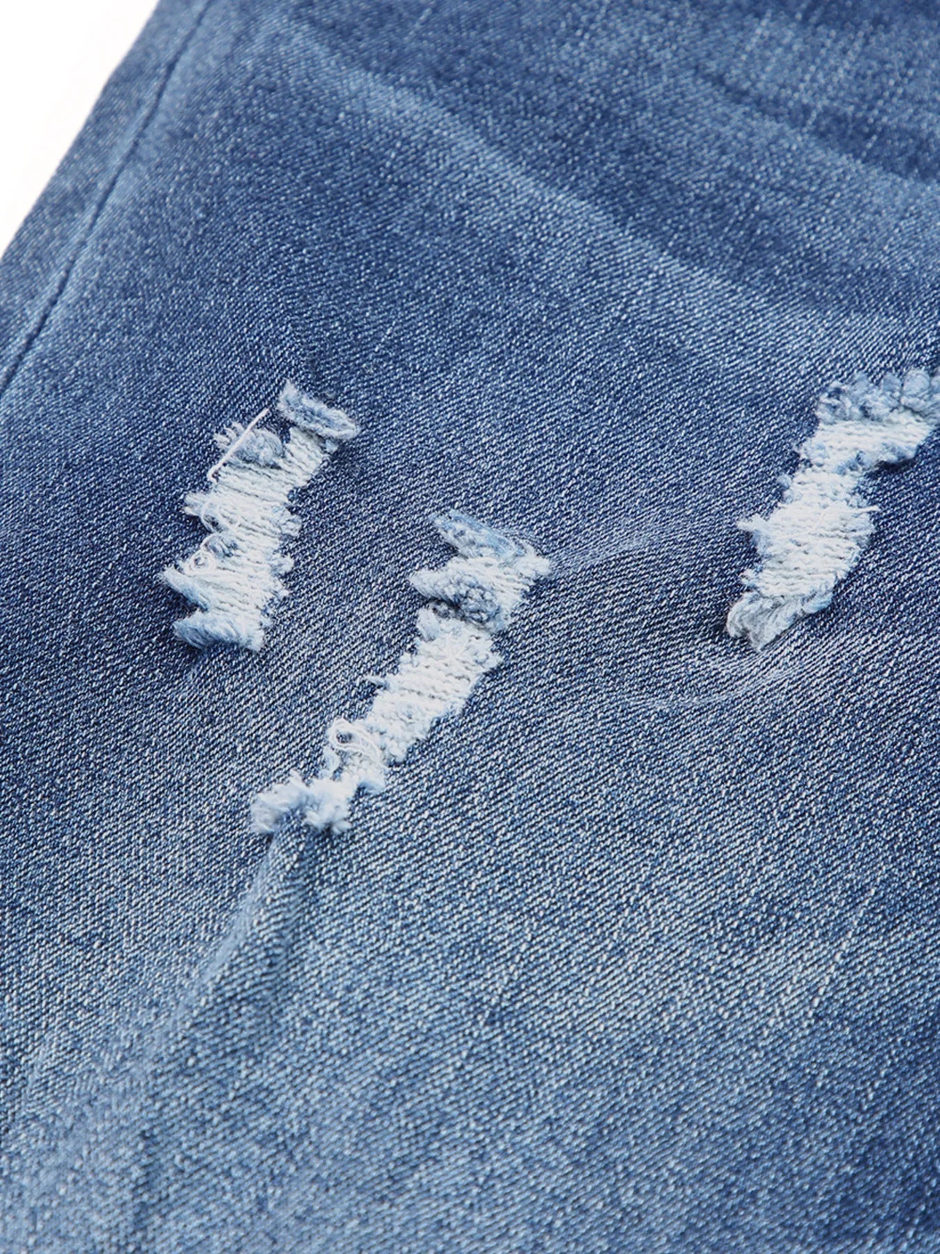 High Waist Distressed Straight Leg Jeans 