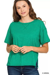 Zenana Cotton Slub Short Sleeve Tee 
