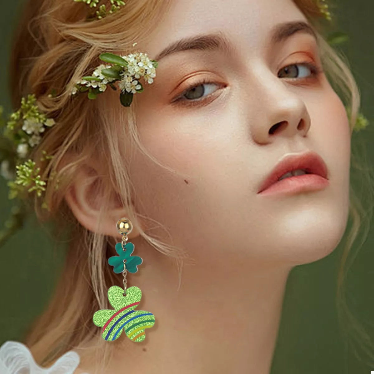 Lucky Clover Dangle Earrings 
