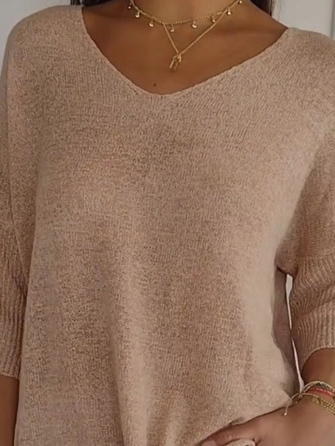 Full Size Relaxed Fit Ribbed Hem Sweater Plus Size 