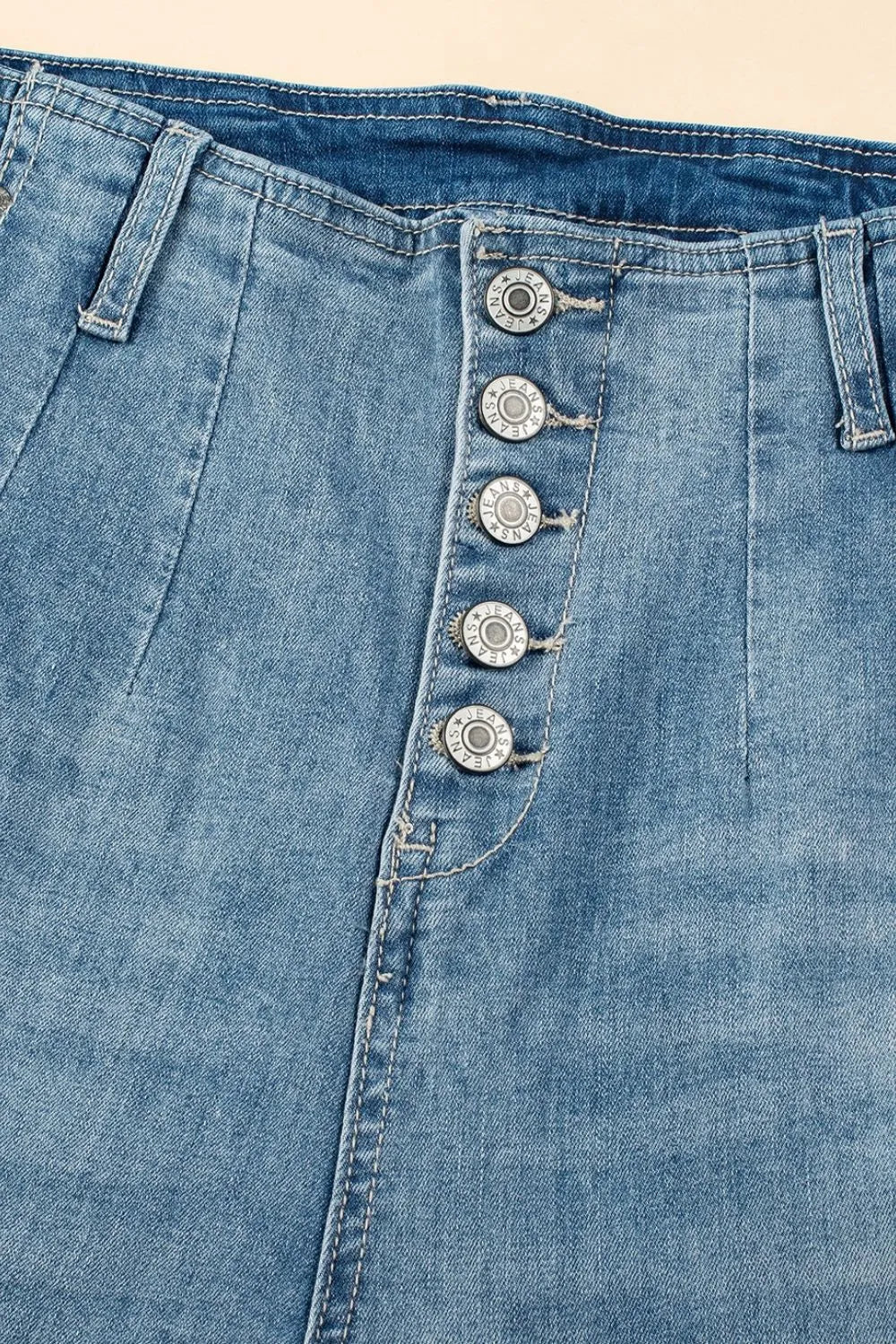 Button Fly High Waist Jeans 