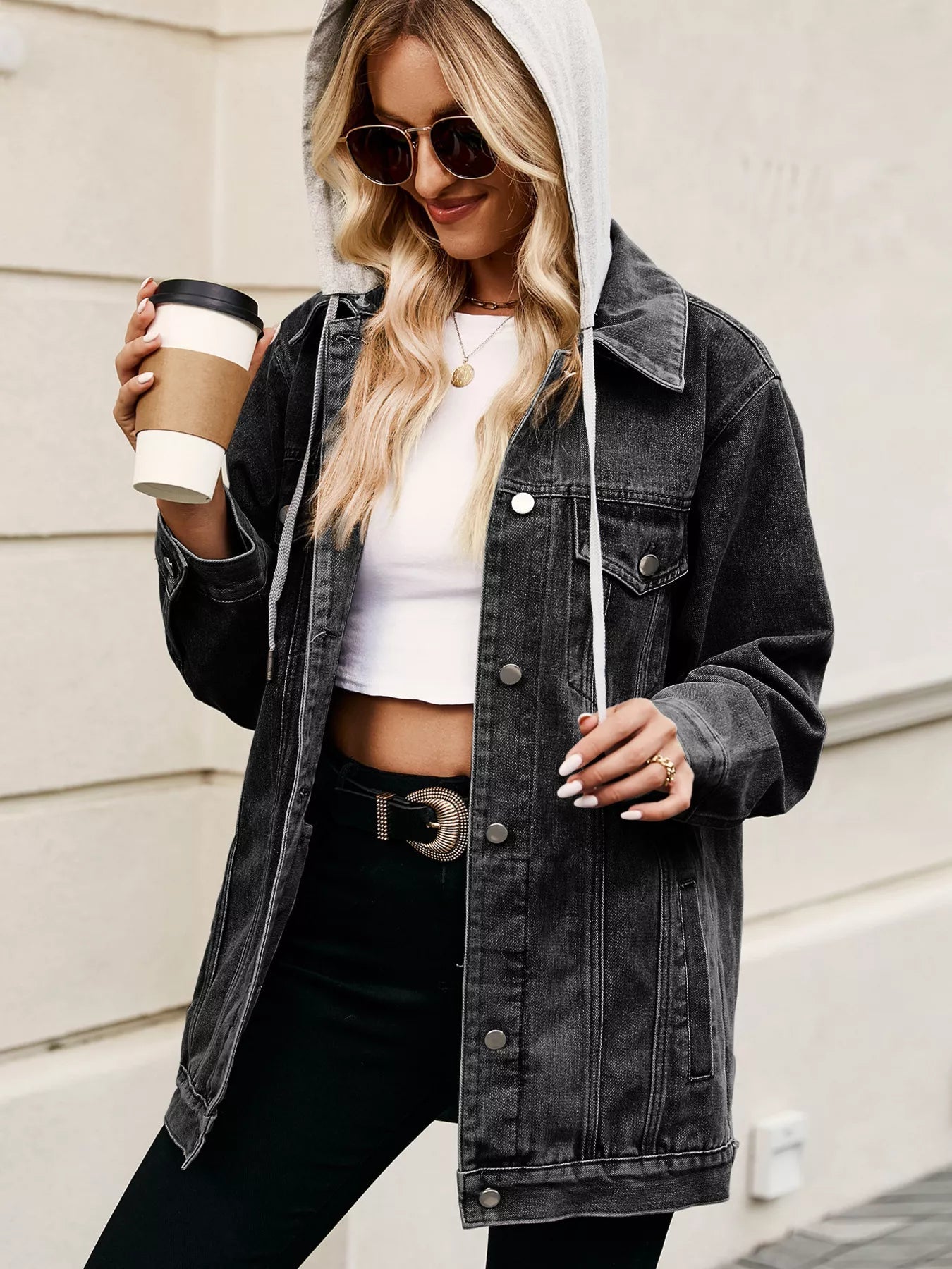 Button Up Long Sleeve Denim Jacket 