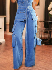 Wide Leg Cargo Jeans 