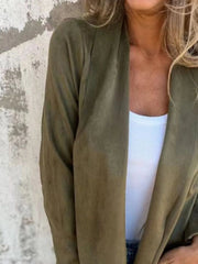 Full Size Open Front Casual Cardigan Plus Size 