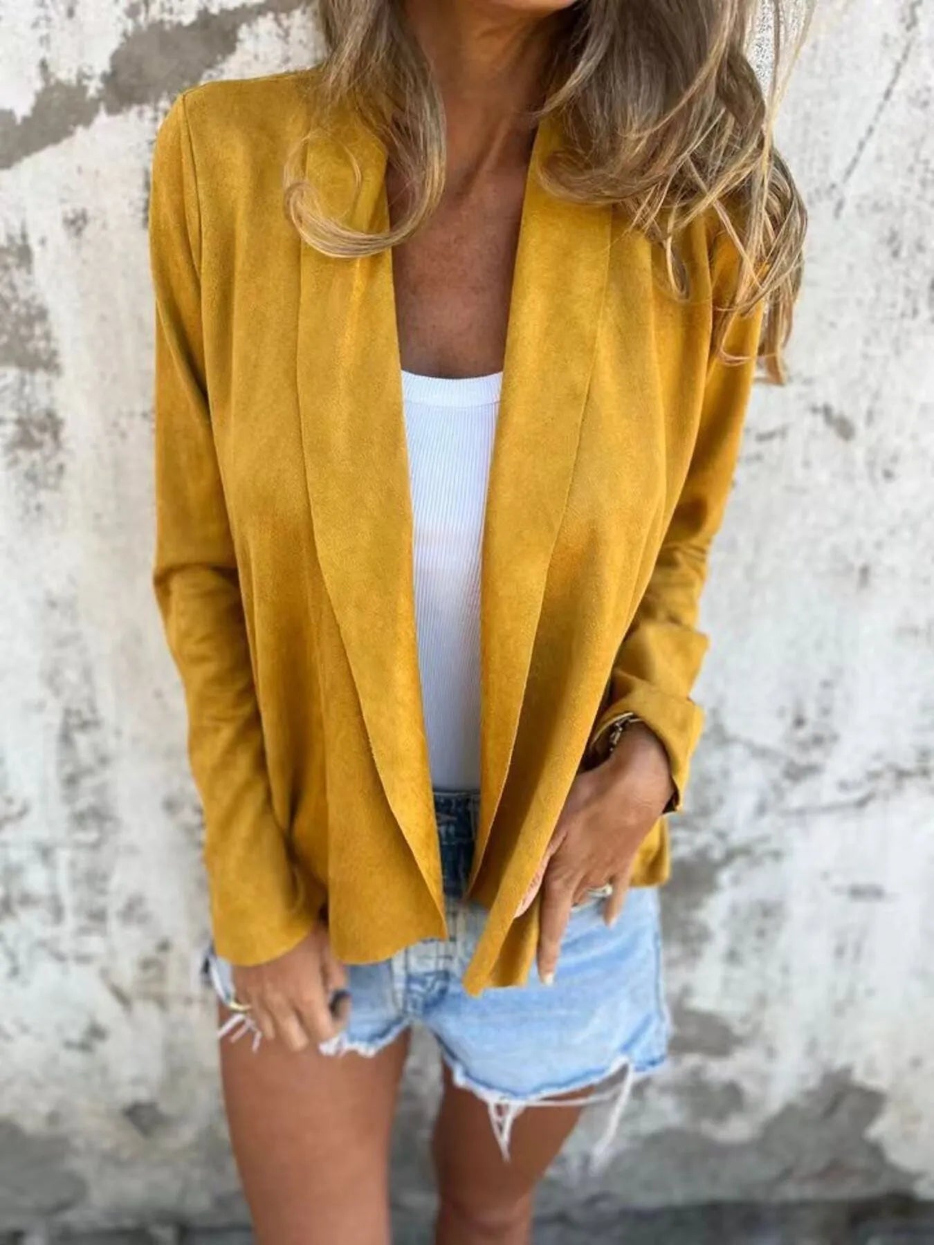 Full Size Open Front Casual Cardigan Plus Size 