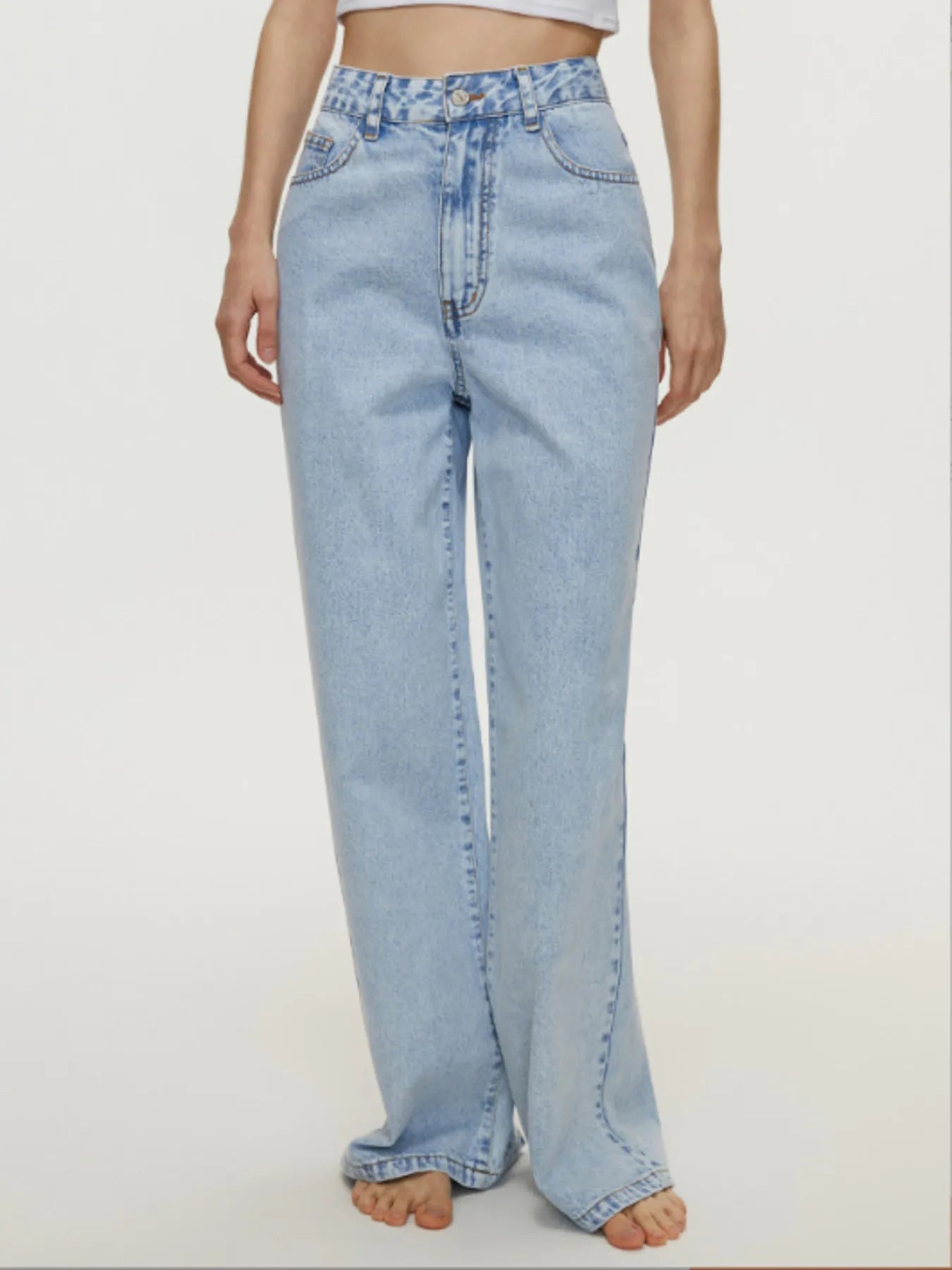 High-Waisted Wide Leg Jeans 
