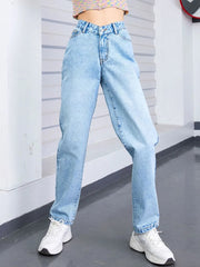 Straight Leg Jeans with Pockets 