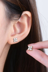 Moissanite 925 Sterling Silver Four-Leaf Clover Shape Earrings 