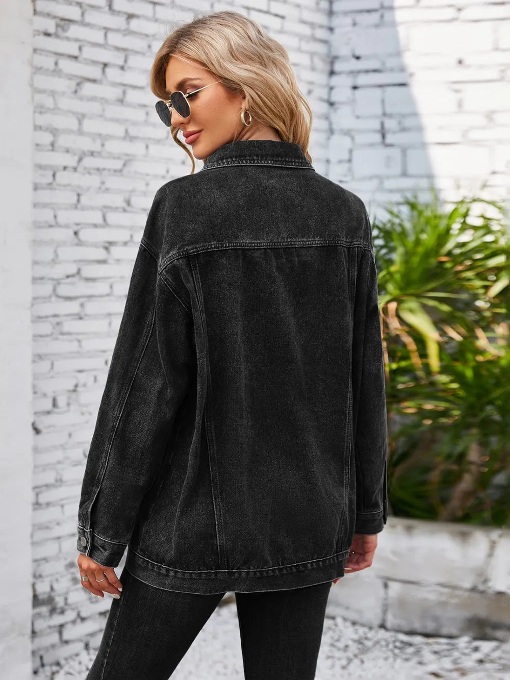 Button Up Long Sleeve Denim Jacket 