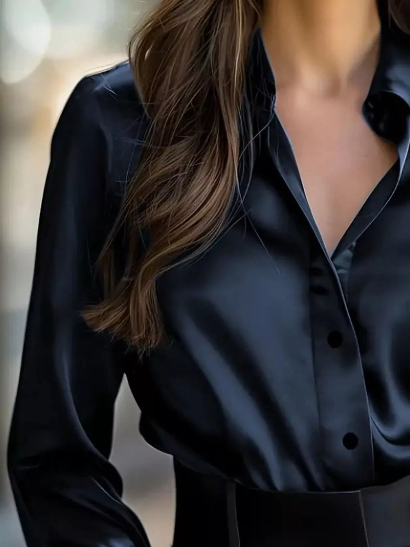 Button Down Collared Neck Long Sleeve Shirt 