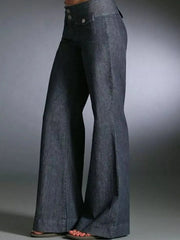 Full Size High-Waisted Wide-Leg Wash Jeans Plus Size 