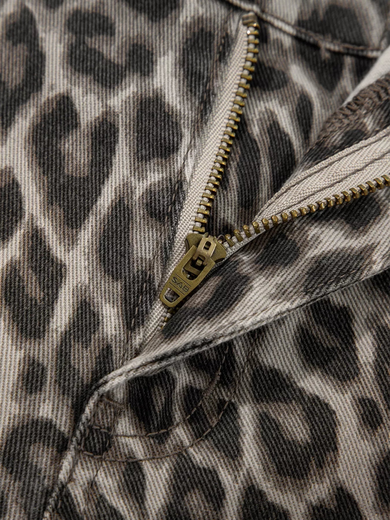 Leopard Straight Loose Leg Jeans 