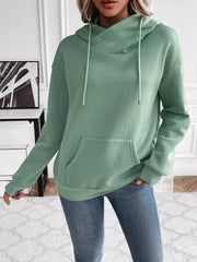 Kangaroo Pocket Long Sleeve Drawstring Hoodie 