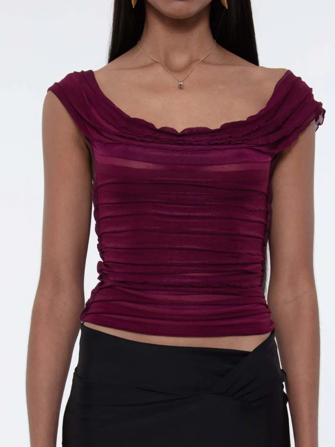 Ruched Solid Tank 