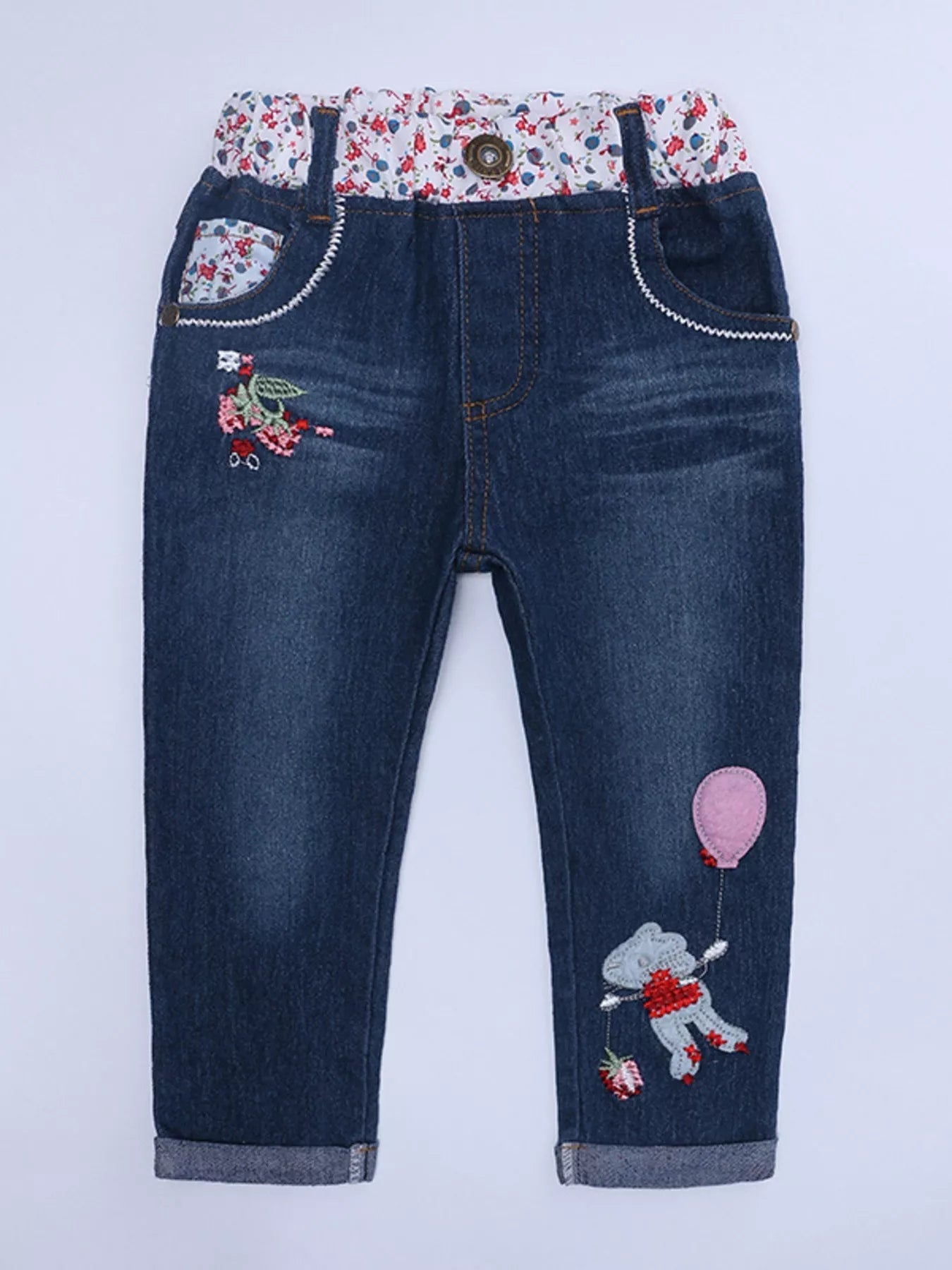 Children's Round Neck Top and Jeans Set 