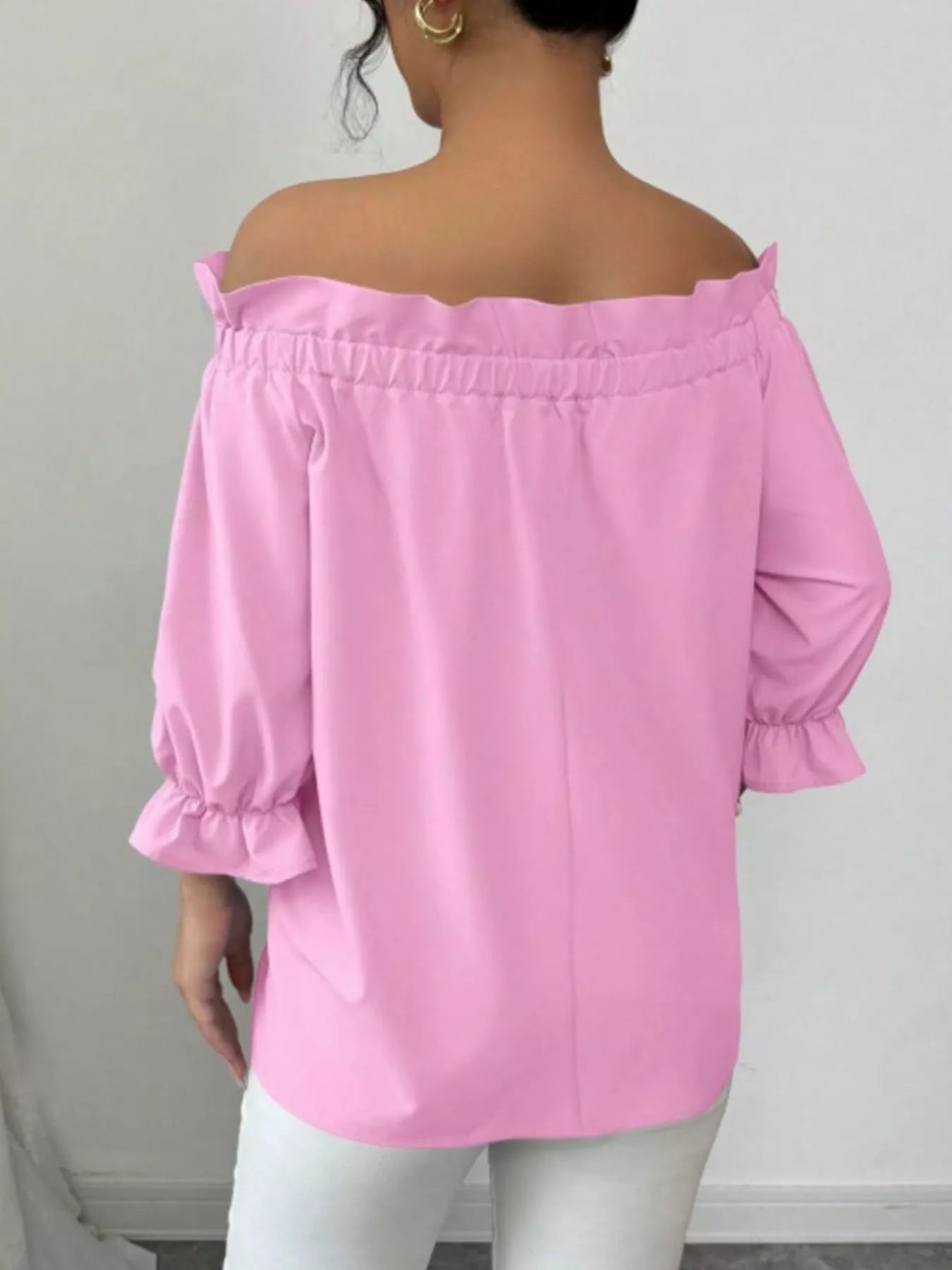 Bow Flounce Sleeve Blouse 