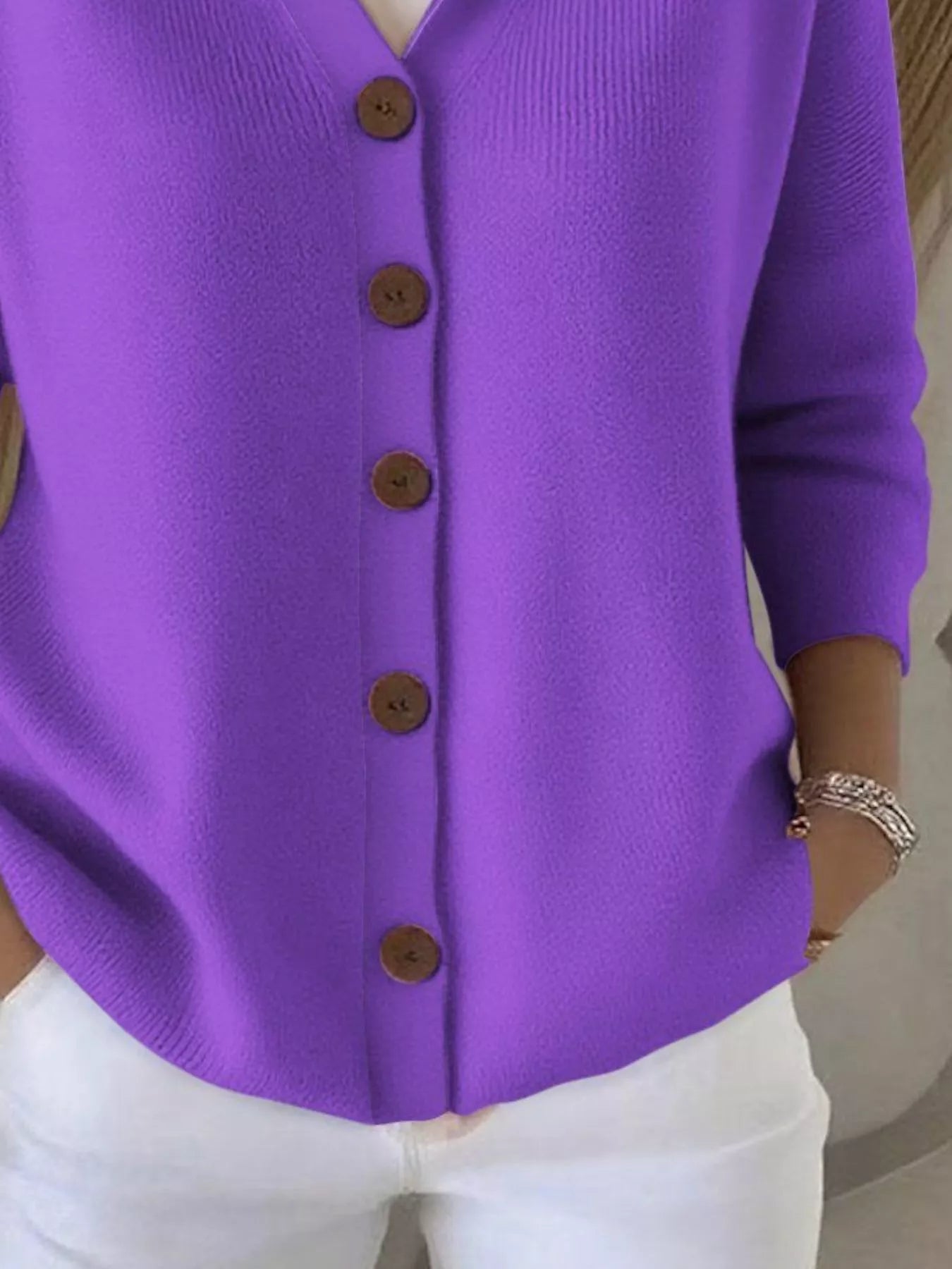 Full Size Hooded Button-Front Soft Knit Cardigan Plus Size 