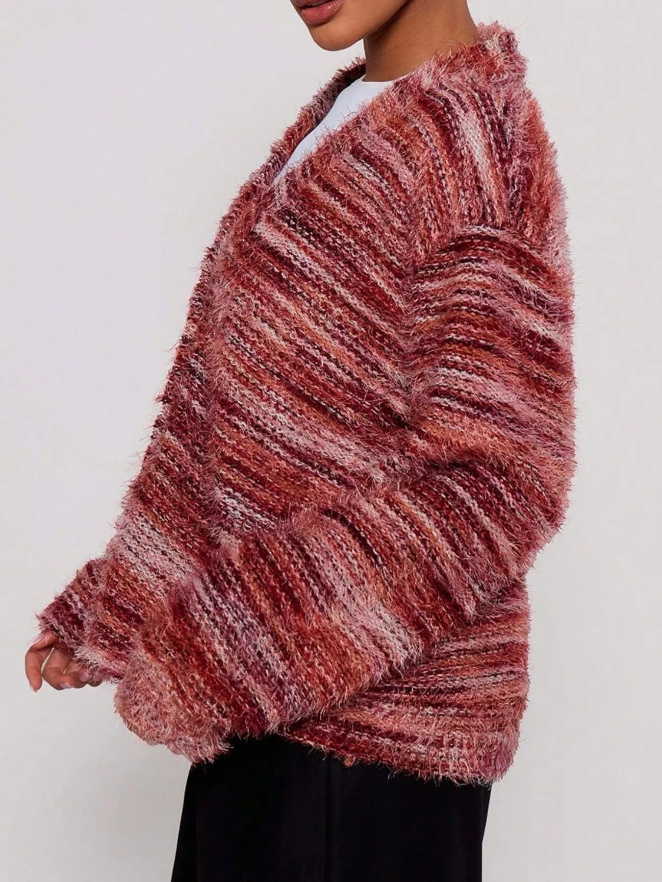 Chunky Knit V-Neck Button-Up Cardigan 
