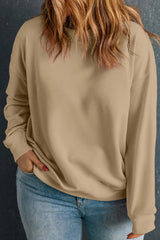 Plus Size Round Neck Long Sleeve Sweatshirt 