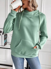 Kangaroo Pocket Long Sleeve Drawstring Hoodie 