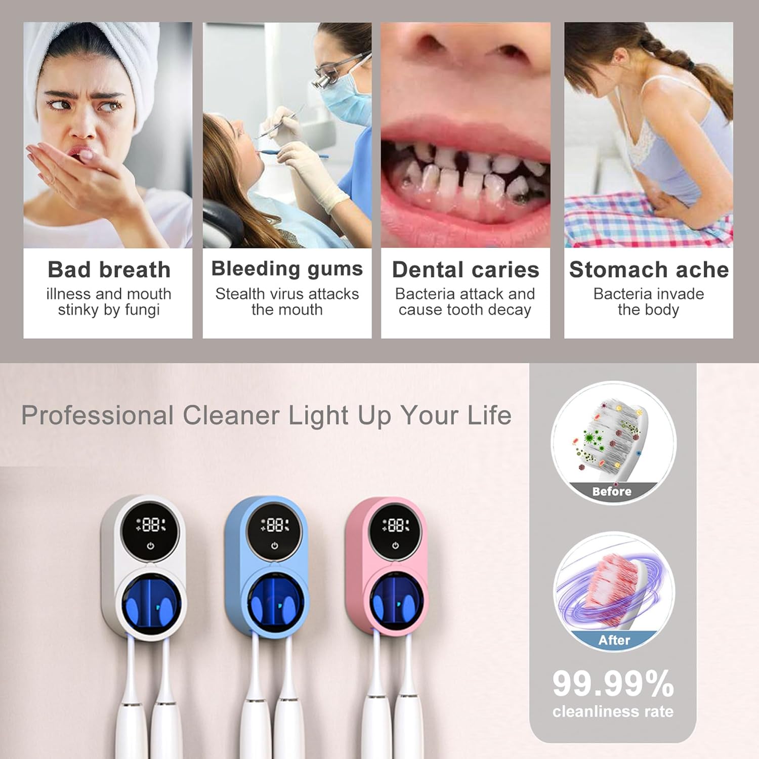 Automatic Toothbrush Sterilizer with Intelligent Sensor 