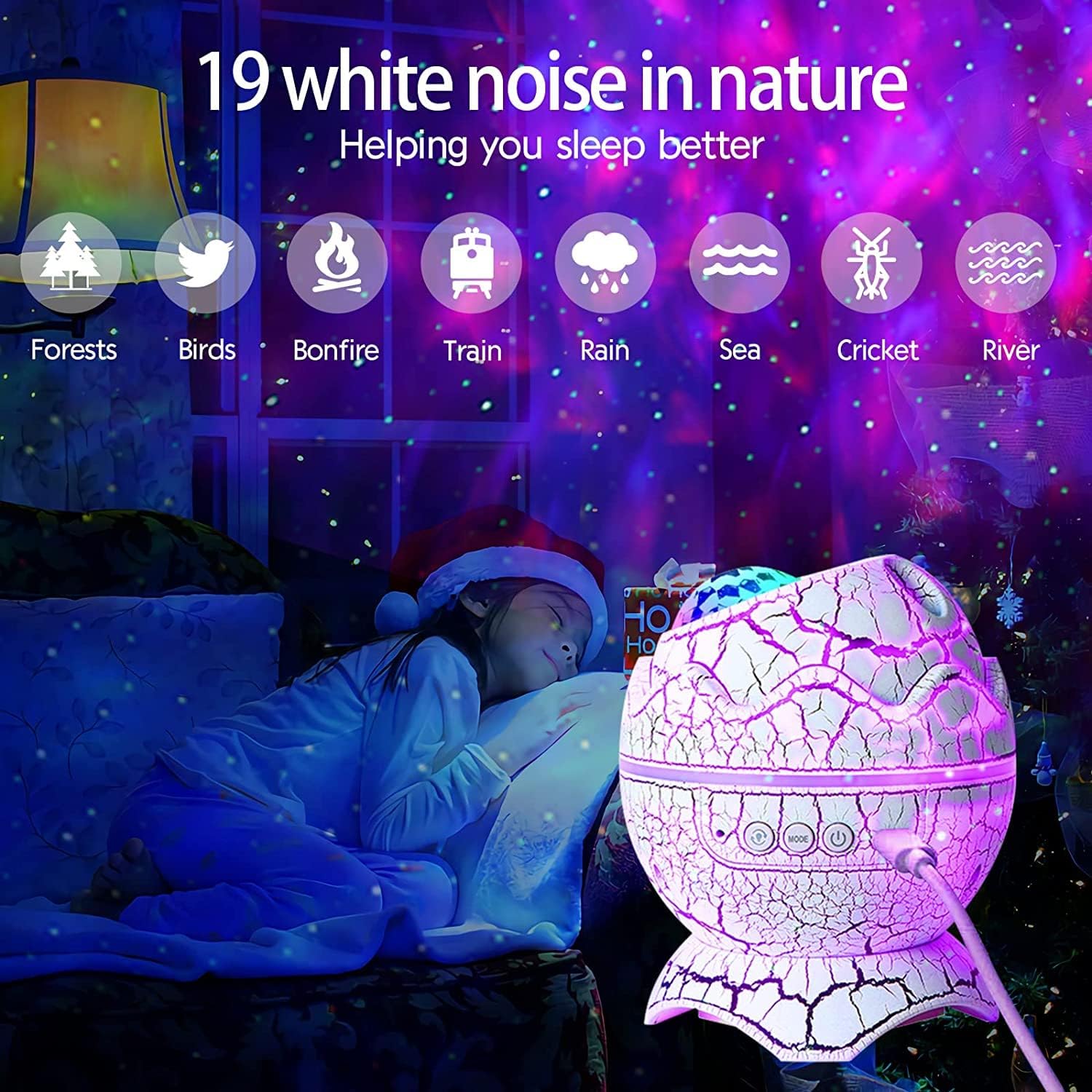 Dinosaur Egg Starry Sleep Projector 