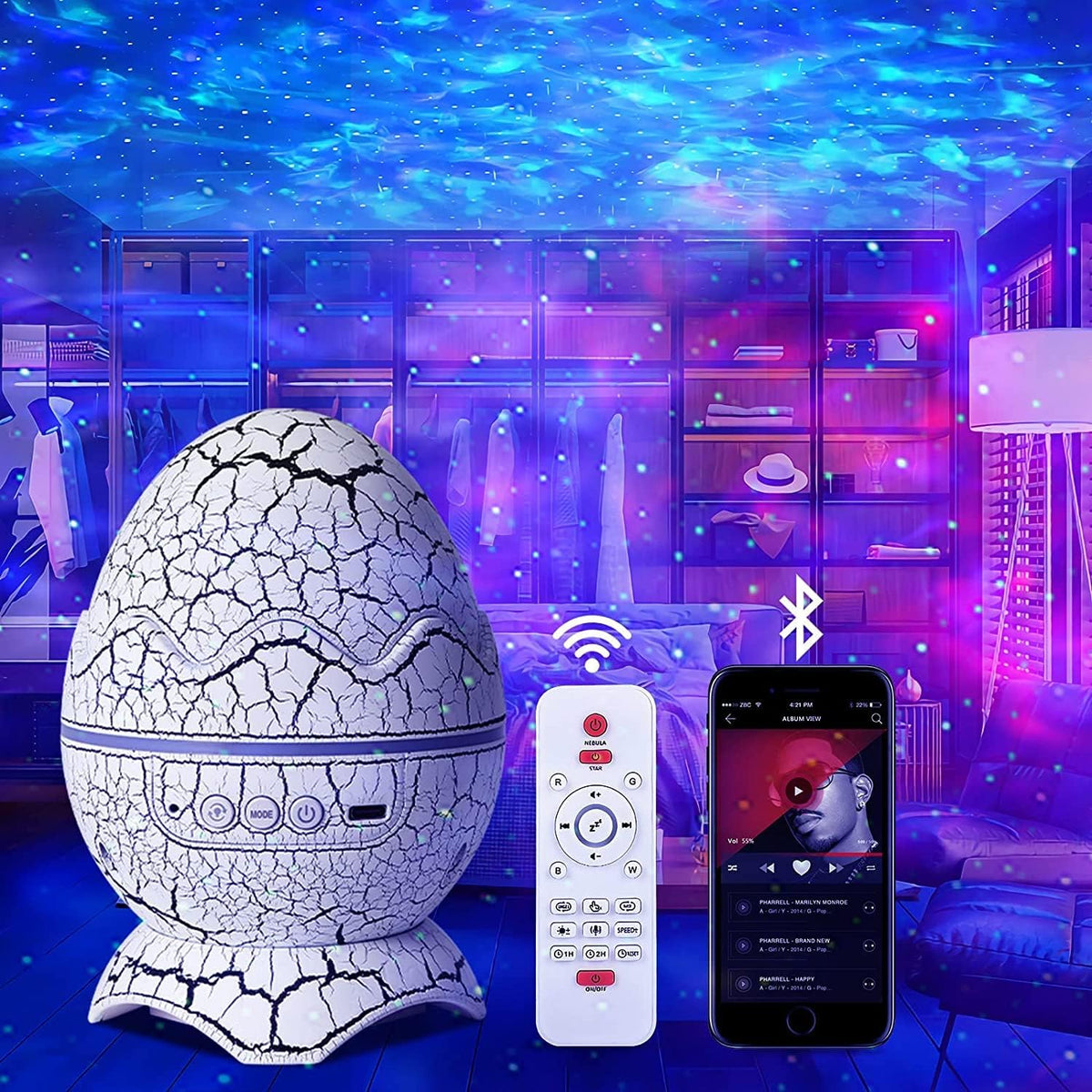 Dinosaur Egg Starry Sleep Projector 