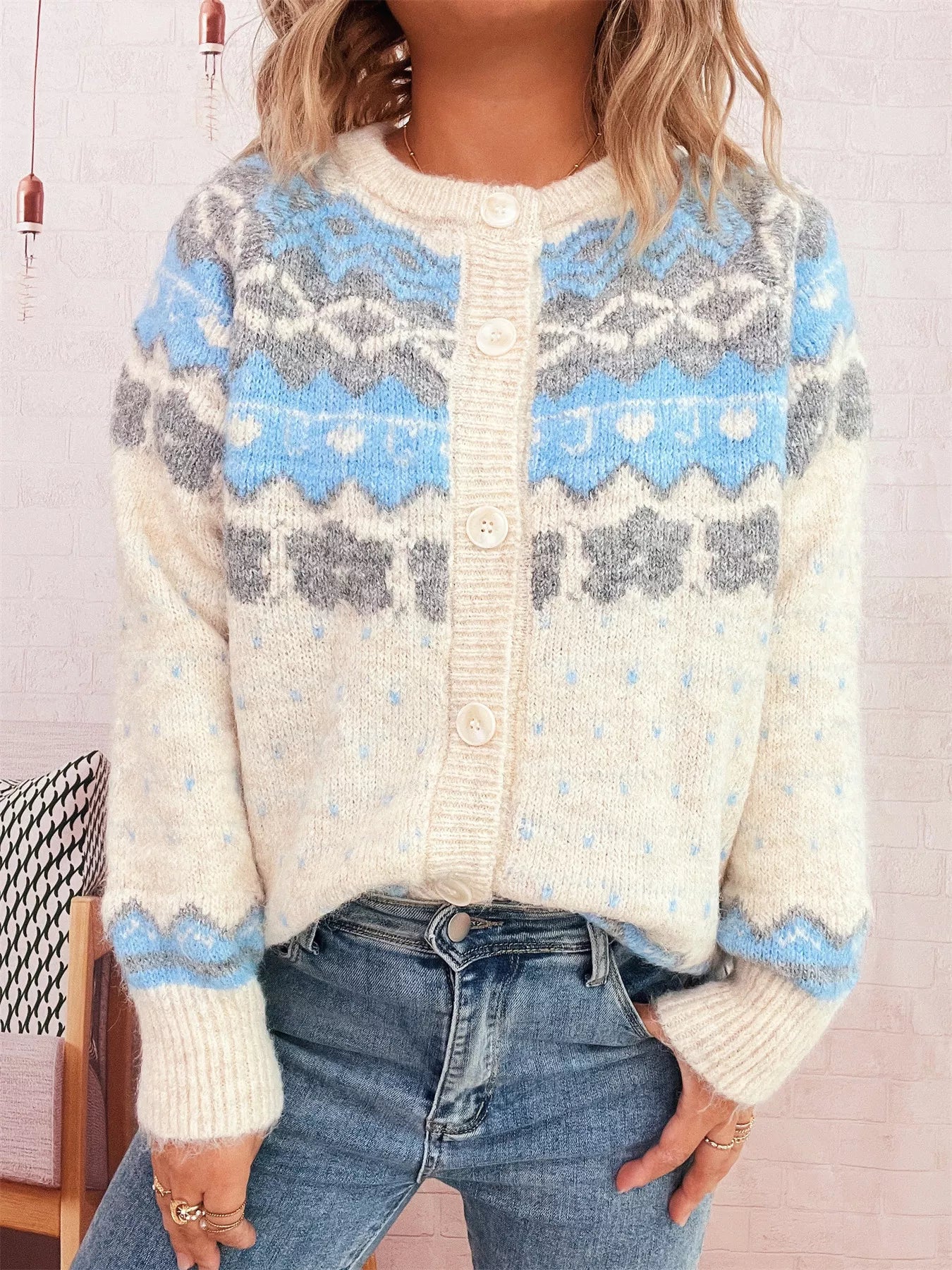 Ribbed Button Down Knit Cardigan 