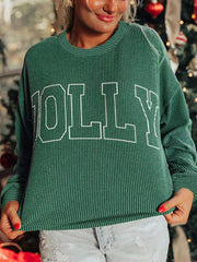 Letter Round Neck Sweatshirt 