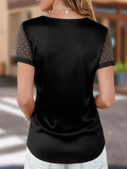 Sheer Sleeve V-Neck Top 