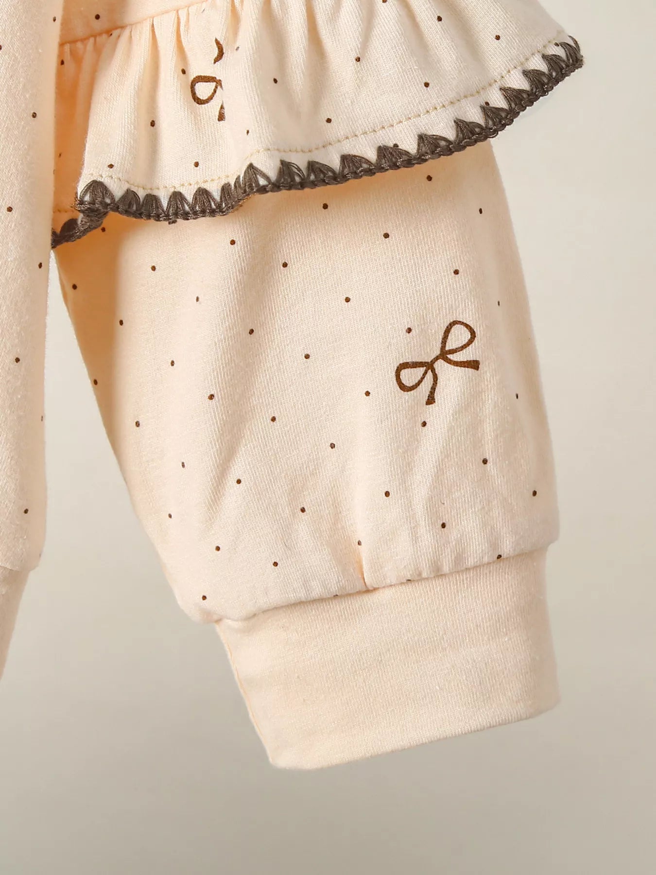 Children's Bowknot Ruffle Sleeve Top and Pants Set 