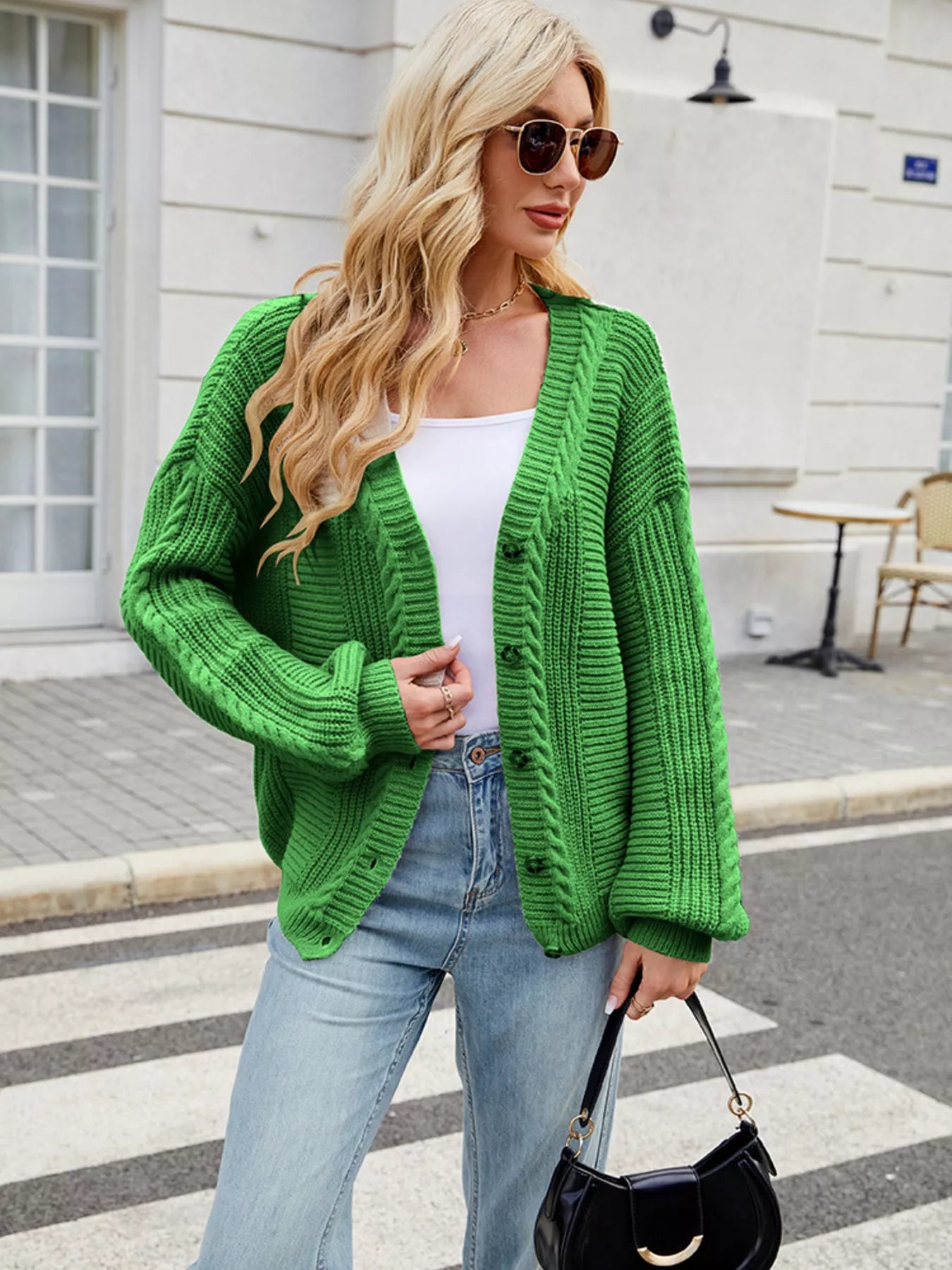 Button Up Long Sleeve Cardigan 