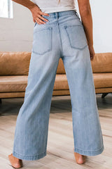 Wide Leg Button Fly Jeans 