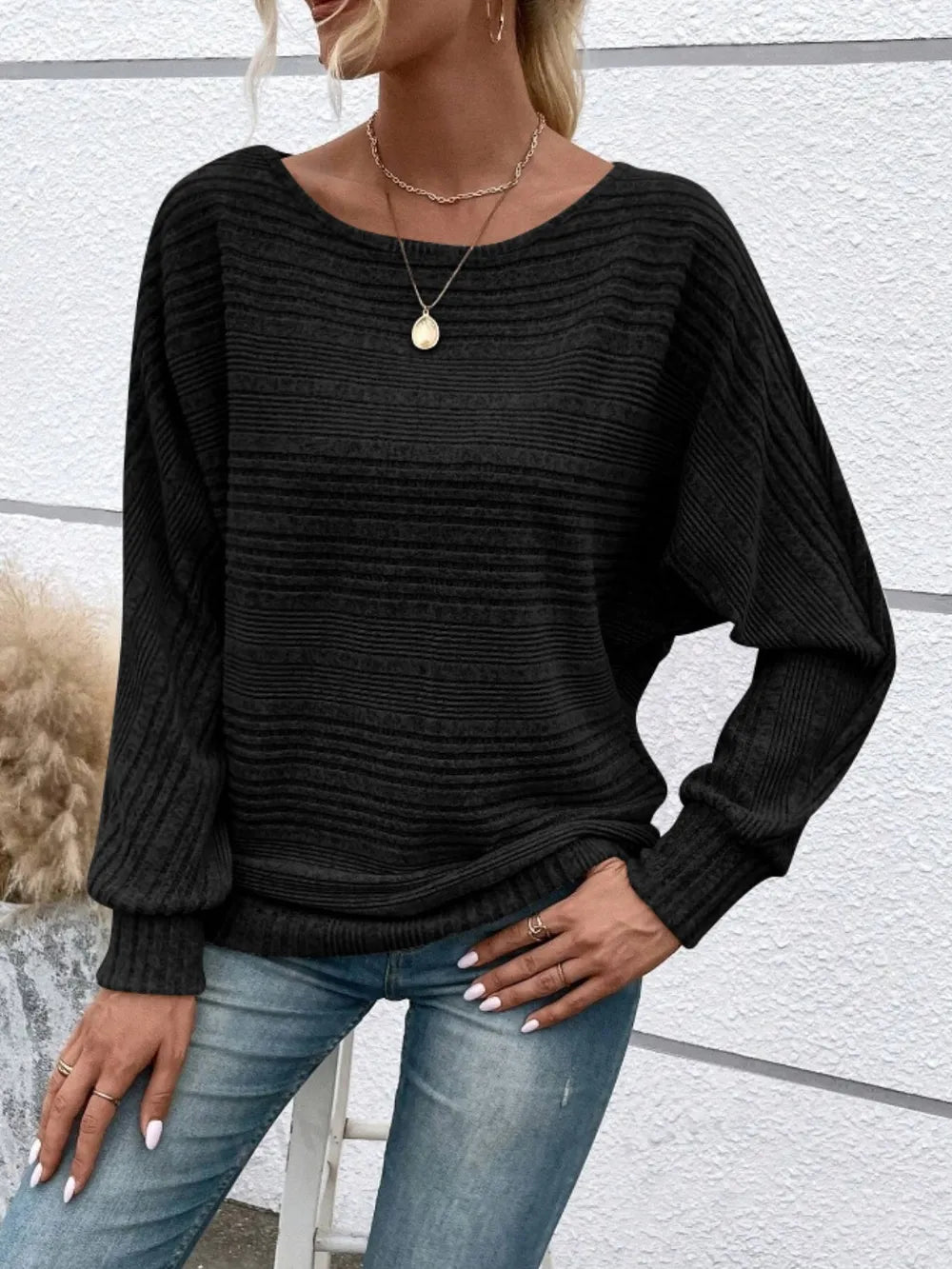 Full Size Round Neck Long Sleeve Top 