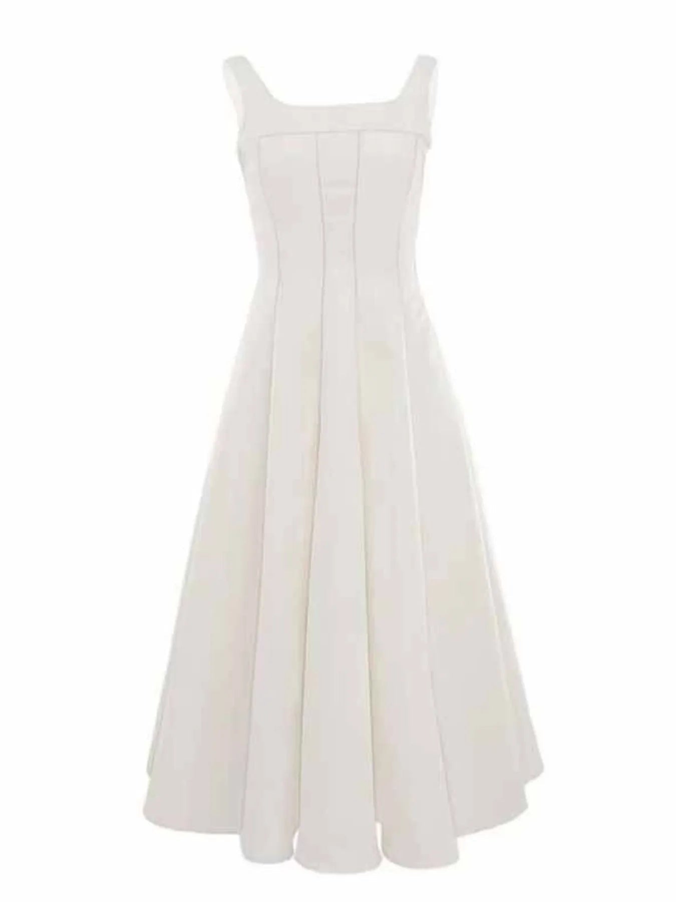A-Line Silhouette Midi Sleeveless Dress 