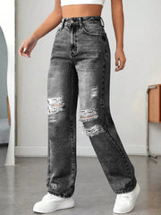 Distressed High Waisted Jeans 