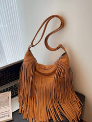 Fringe Suede Crossbody Bag 
