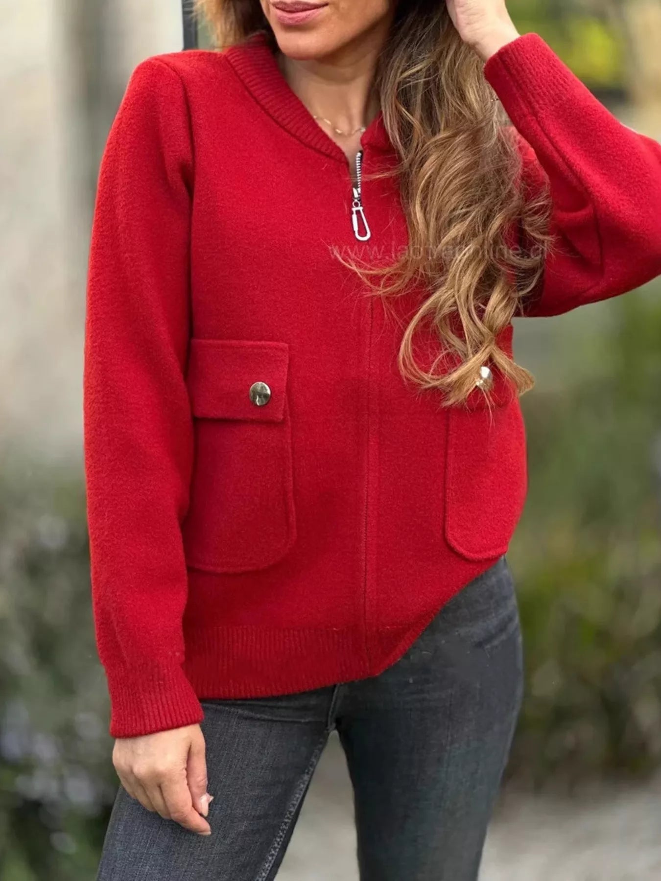 Full Size Zip-Up Long Sleeve Outerwear Plus Size 