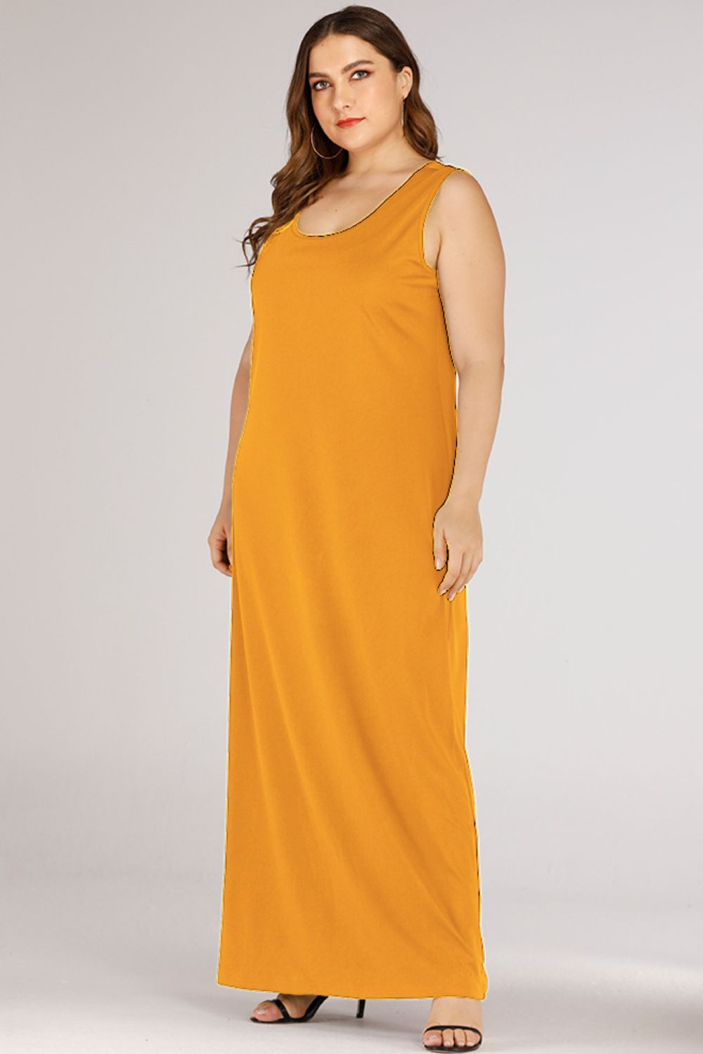 Plus Size Scoop Neck Maxi Tank Dress 