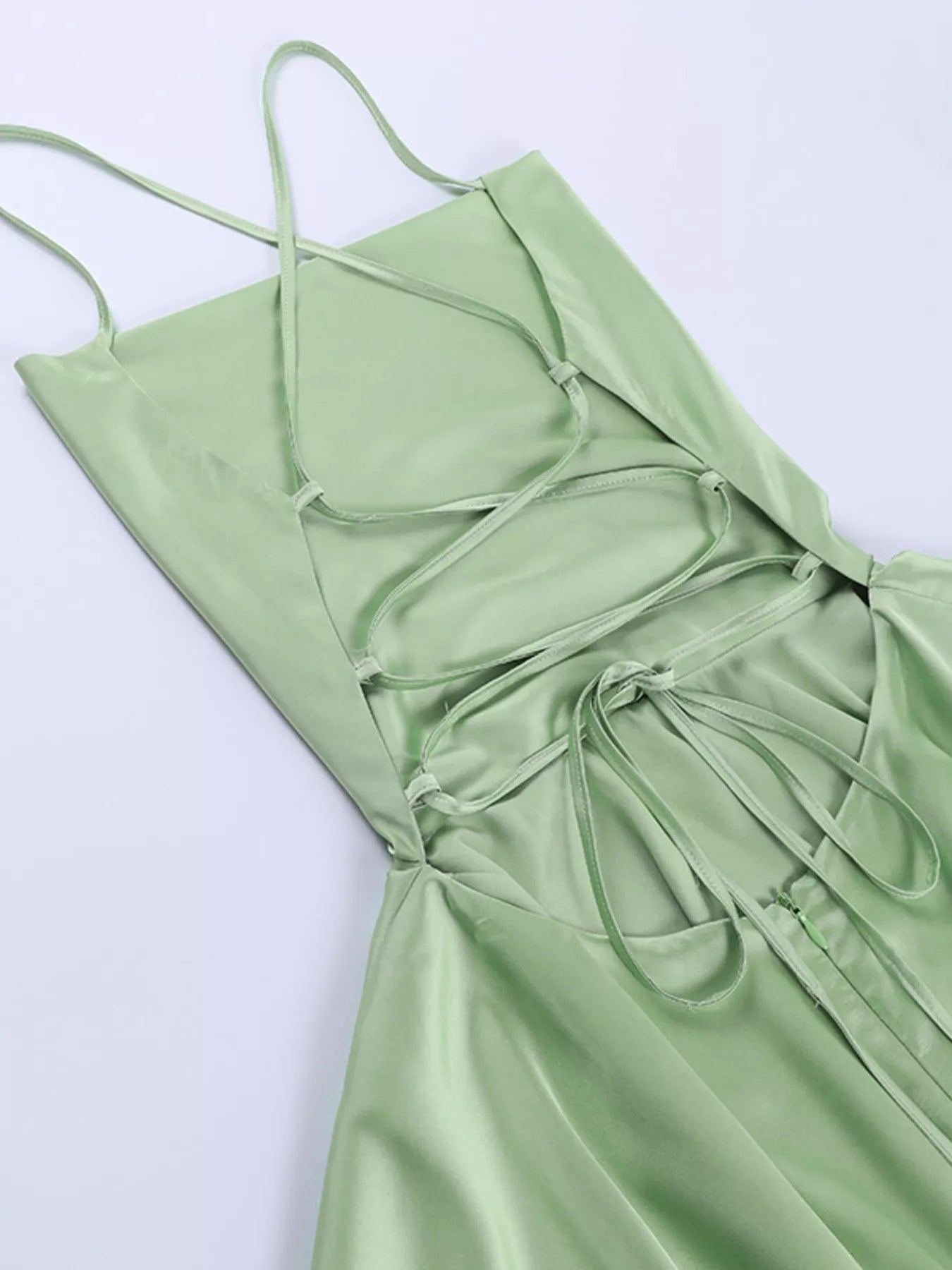Backless Layered Ruffled Cami Dress 