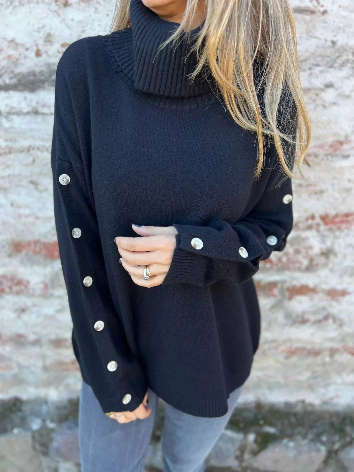 Full Size Turtleneck Long Sleeve Sweater Plus Size 