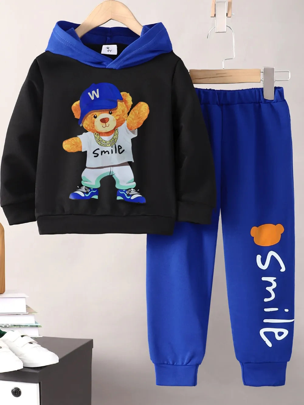 Children's Cartoon Graphic Hoodie and Pants Set 