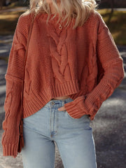 Cable-Knit Chunky Fit Slouchy Textured Sweater 