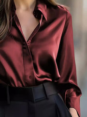 Button Down Collared Neck Long Sleeve Shirt 