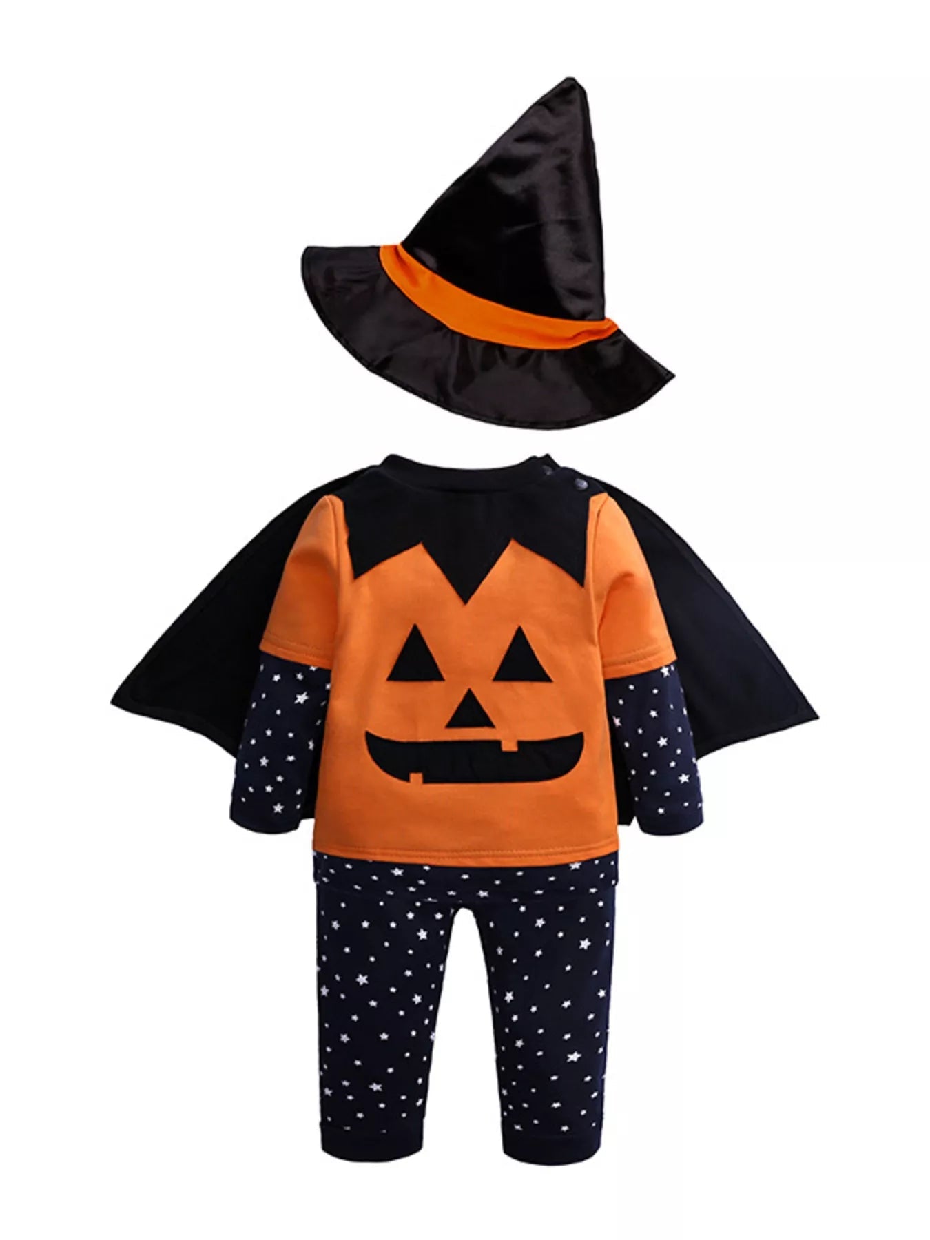 Children's Halloween Pumpkin Face Long Sleeve 4-Piece Set 