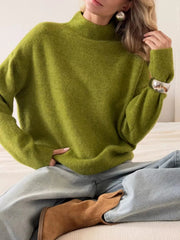 Mock Neck Dropped Shoulder Sweater 