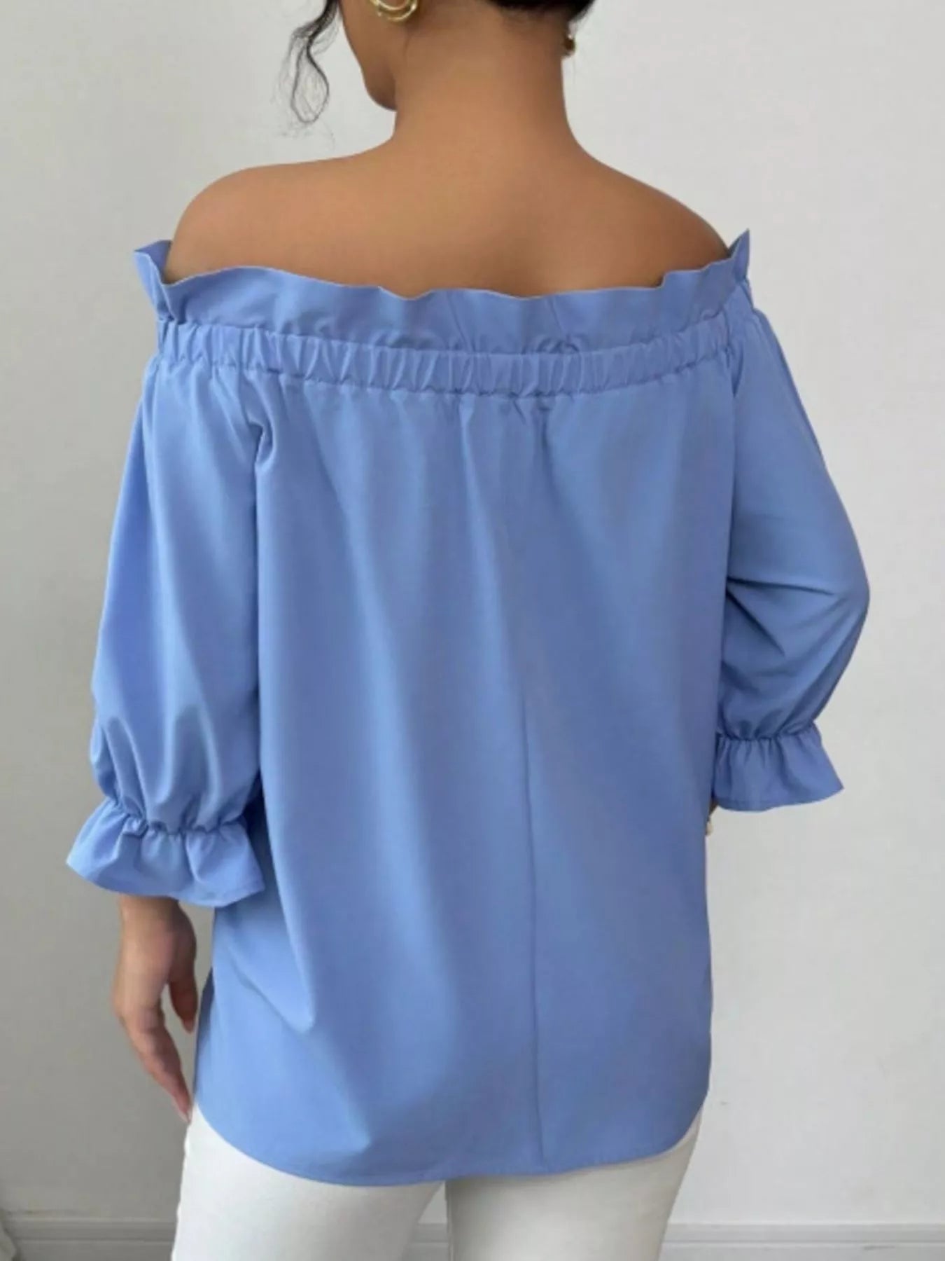 Bow Flounce Sleeve Blouse 