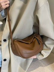 Minimalist Style Leather Crossbody Bag 