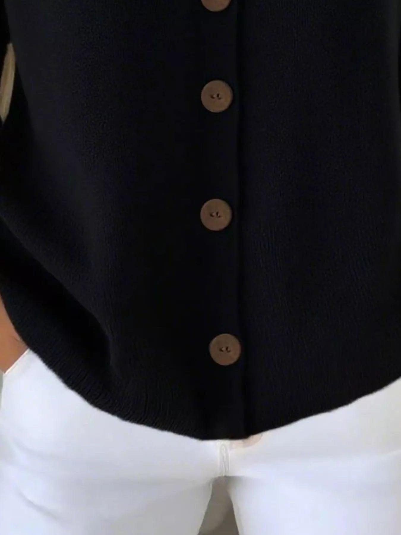 Full Size Button-Front V-Neck Cardigan Plus Size 